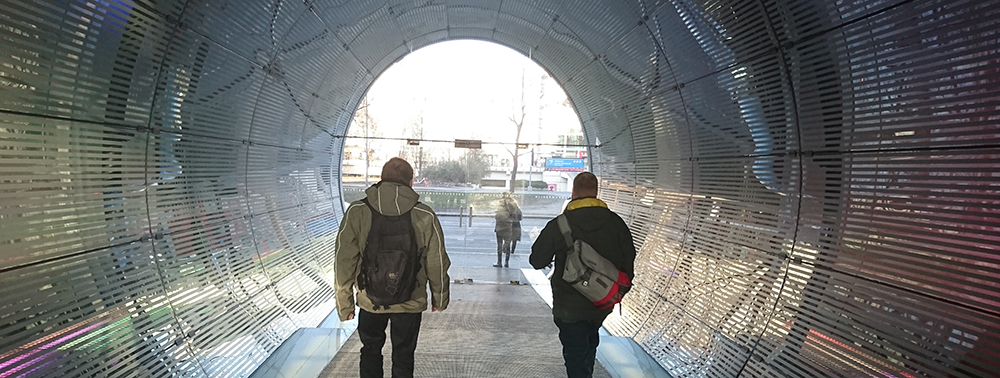 Abbildung 2: Auf dem Weg durch den „Zeit“-Tunnel des EuroNorm-Gebäudes